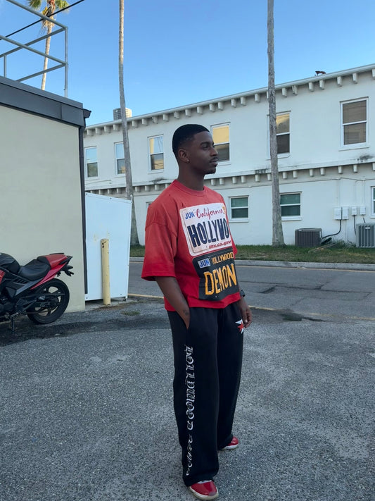 RED LICENSE PLATE TEE