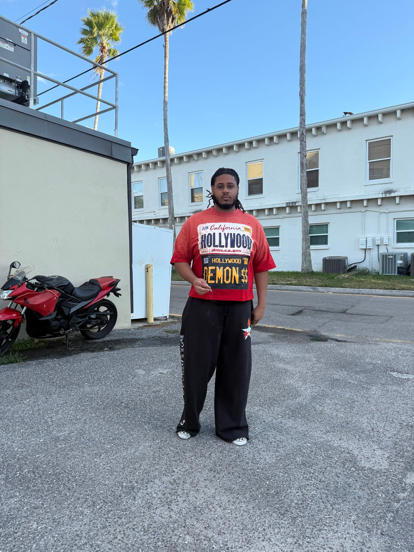 RED LICENSE PLATE TEE