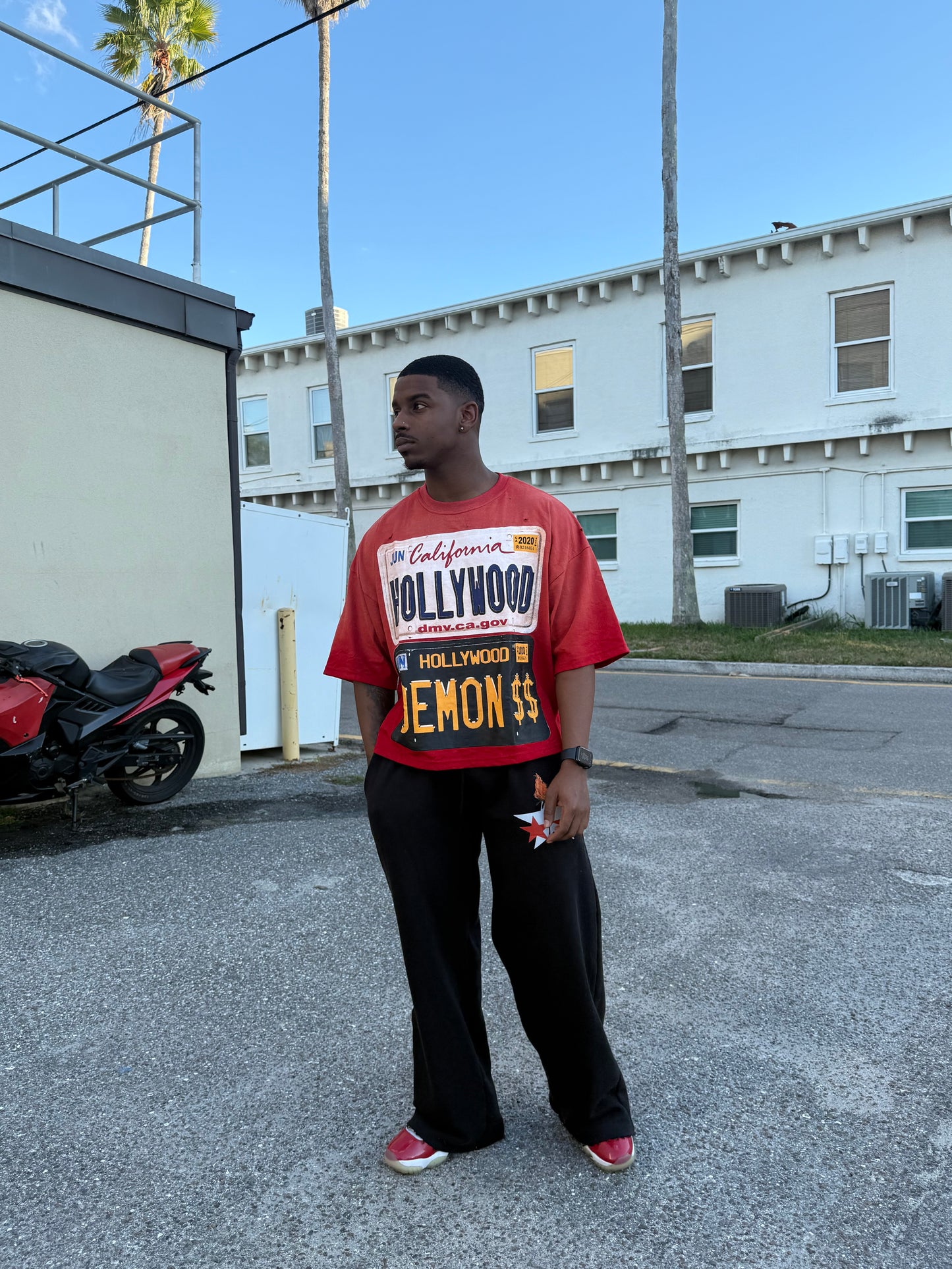 RED LICENSE PLATE TEE