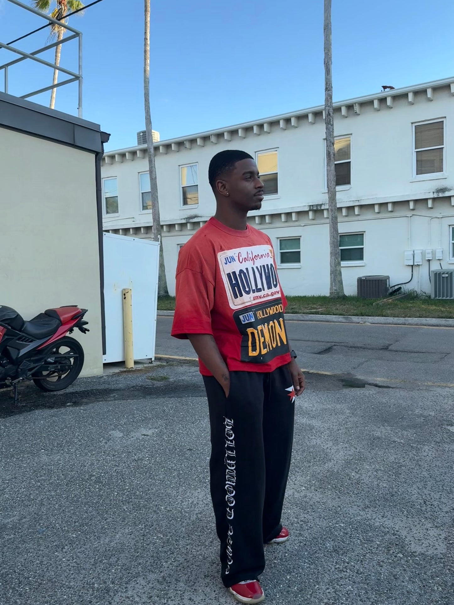 RED LICENSE PLATE TEE
